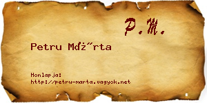 Petru Márta névjegykártya
